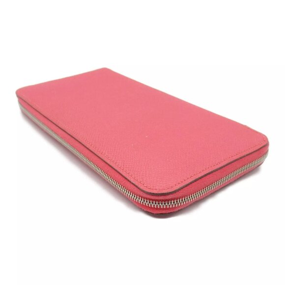 HERMES Azap SilkIn long Around zipper wallet X Epsom leather Rose azalee SHW - Picture 6 of 13